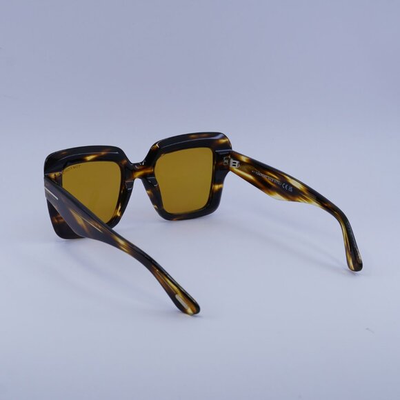 Tom Ford FT1157 52E Esme Sunglasses Dark Havana Square Frame, Brown Lenses main image 11